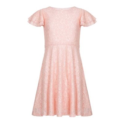 Yumi Girl Cream Nude Lace Dress With Sequins